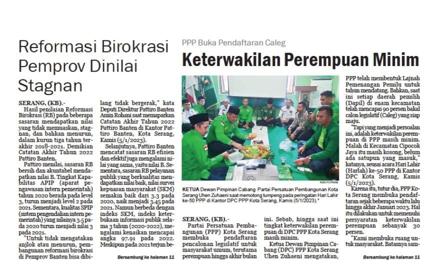 Reformasi Birokrasi Pemrov Banten Dinilai Stagnan