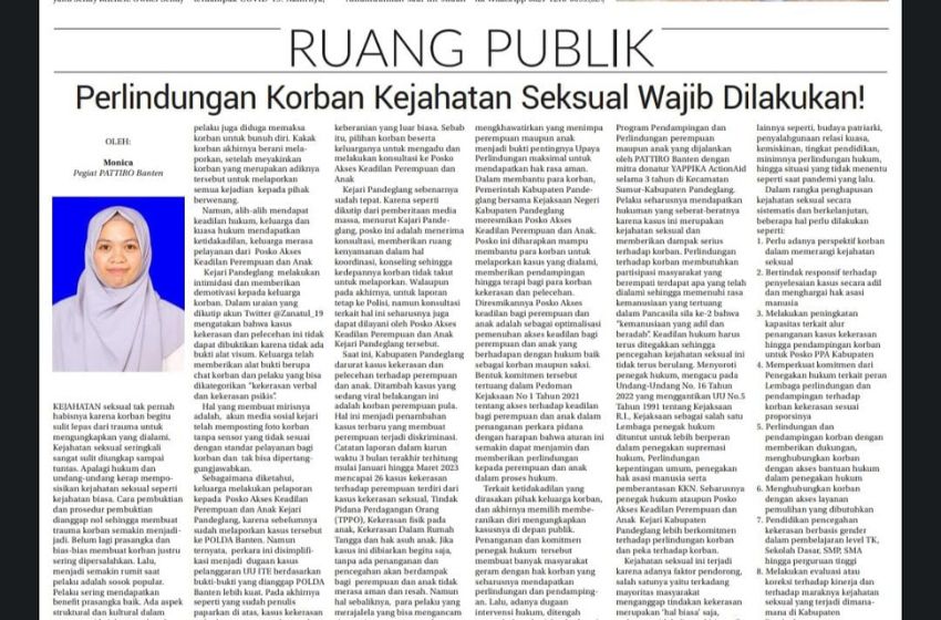 Perlindungan Korban Kejahatan Seksual Wajib dilakukan