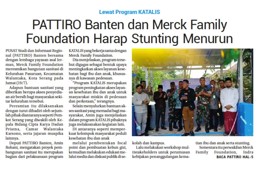 peresmian sanitasi pasuruan walantaka kota serang